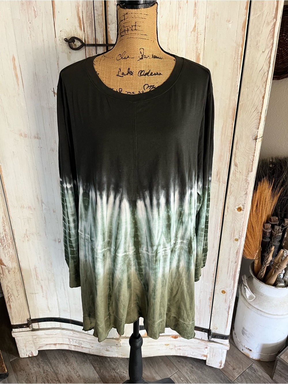 LOGO by Lori Goldstein Hand Tie-Dye Cotton Modal Top
